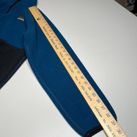 L.L.Bean Men’s XL Blue & Black Fleece Pullover Jacket – Recycled Polyester - Picture 2 of 7